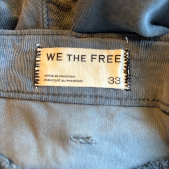 NWT We The Free People Libre Wide Leg Cord Jeans Light Gray Mockingbird Size 33 - Picture 9 of 10